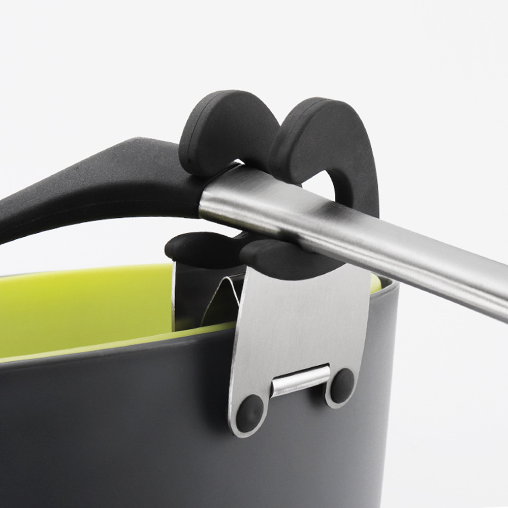 Stainless Steel Pot Side Clips Anti-scalding Stand Spoon Holder Kitchen Gadgets Convenient Rubber Pan Set Tool Cooking Utensils