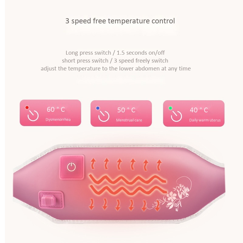 1 Piece of Graphene Far Infrared Belly Support Physiotherapy USB Heating Uterus Warm Belt Women Menstrual Relief Pain