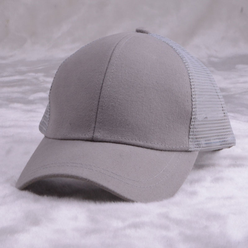 Paardenstaart baseballpet messy knot pet knot hoed damespet zwart roze witte baseballpet mesh zwarte dad hat voor vrouwen: Grijs
