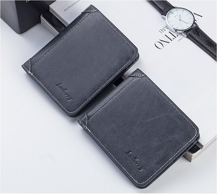 Mannen Lederen Portemonnee Bifold Id Kaarthouder Purse Checkbook Korte Clutch Billfold