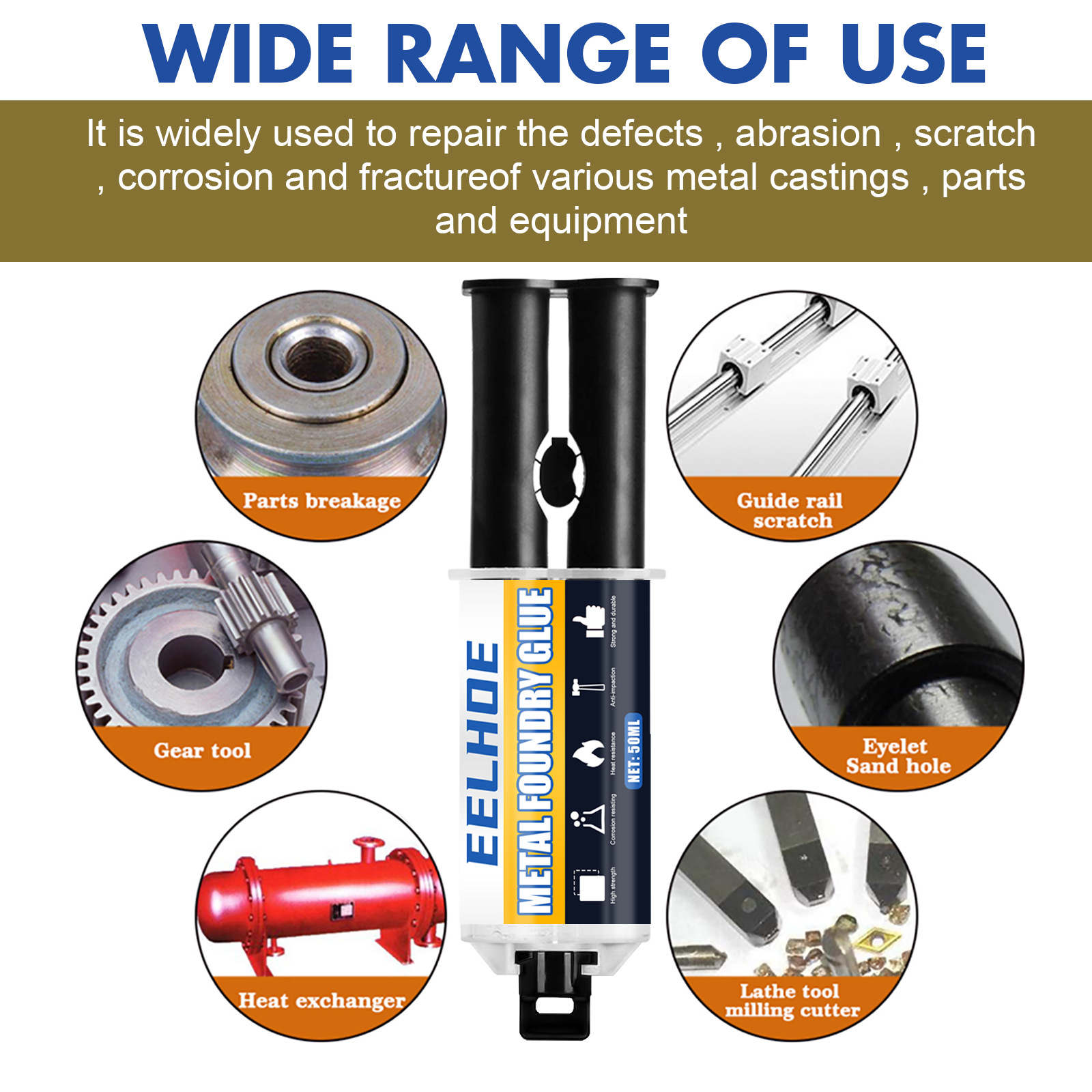 68gA+B high temperature resistant metal repair super glue for car radiator water tank special water leakage plugging solder glue