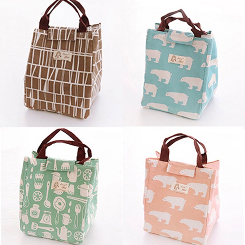 Portable Insulated Oxford Cloth Lunch Bag Thermal Food Picnic Lunch Bags For Women Kids Men Print Lunch Box Bag Tote