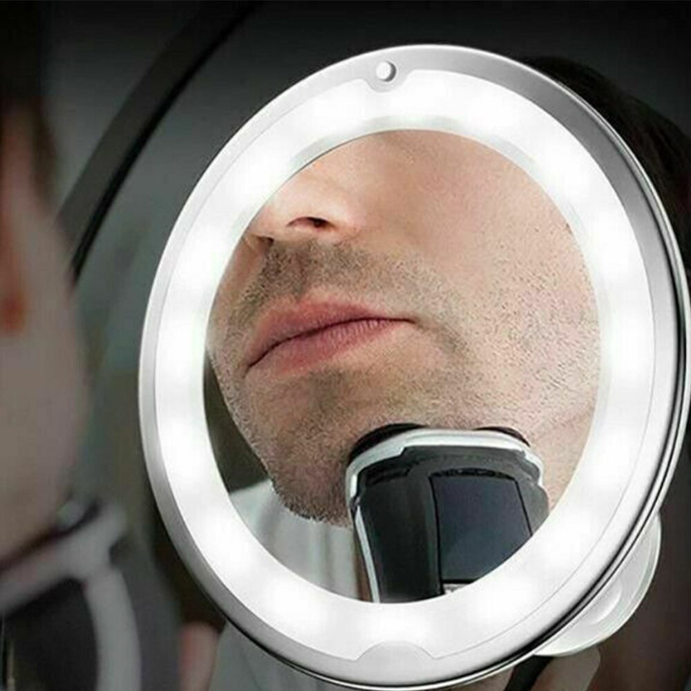 10x vergrotende cosmetische spiegels met led-licht make-upspiegel, zuignap make-upspiegel, badkamerspiegel aan de muur (verzending zonder batterijen)