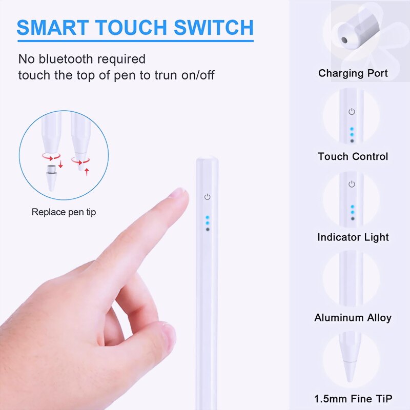 Power show for apple pencil 1 2 stylus pen for ipad pro 11 12.9 touch pen for tablet on air 3 mini 5 7 6 10.5 7.9