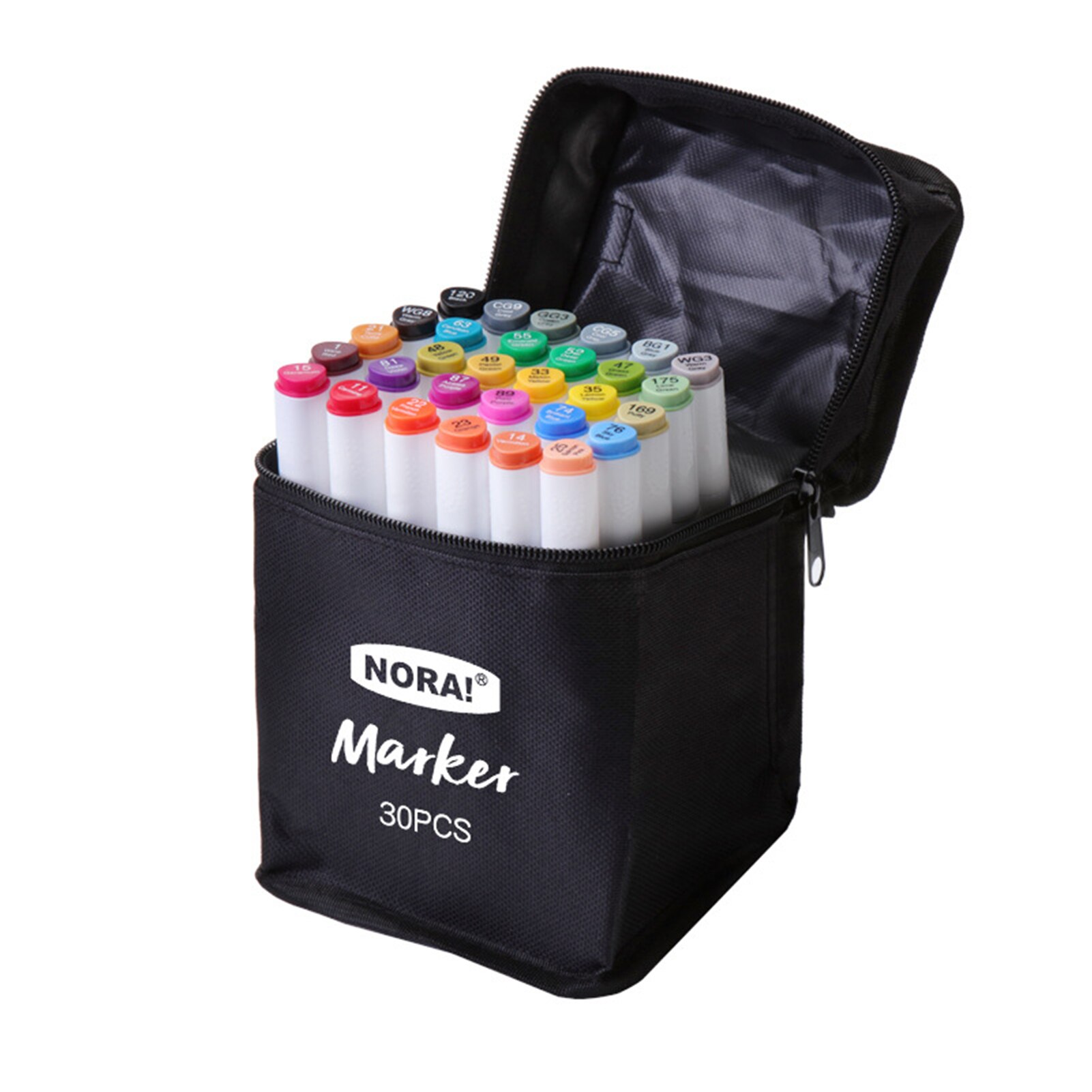 30/40/60/80PCS/set Alcohol Markers Set Double Tipped Colored Pens Fine Point Art Markers Packed in Cloth Bag for Kids Drawing: 30 colors