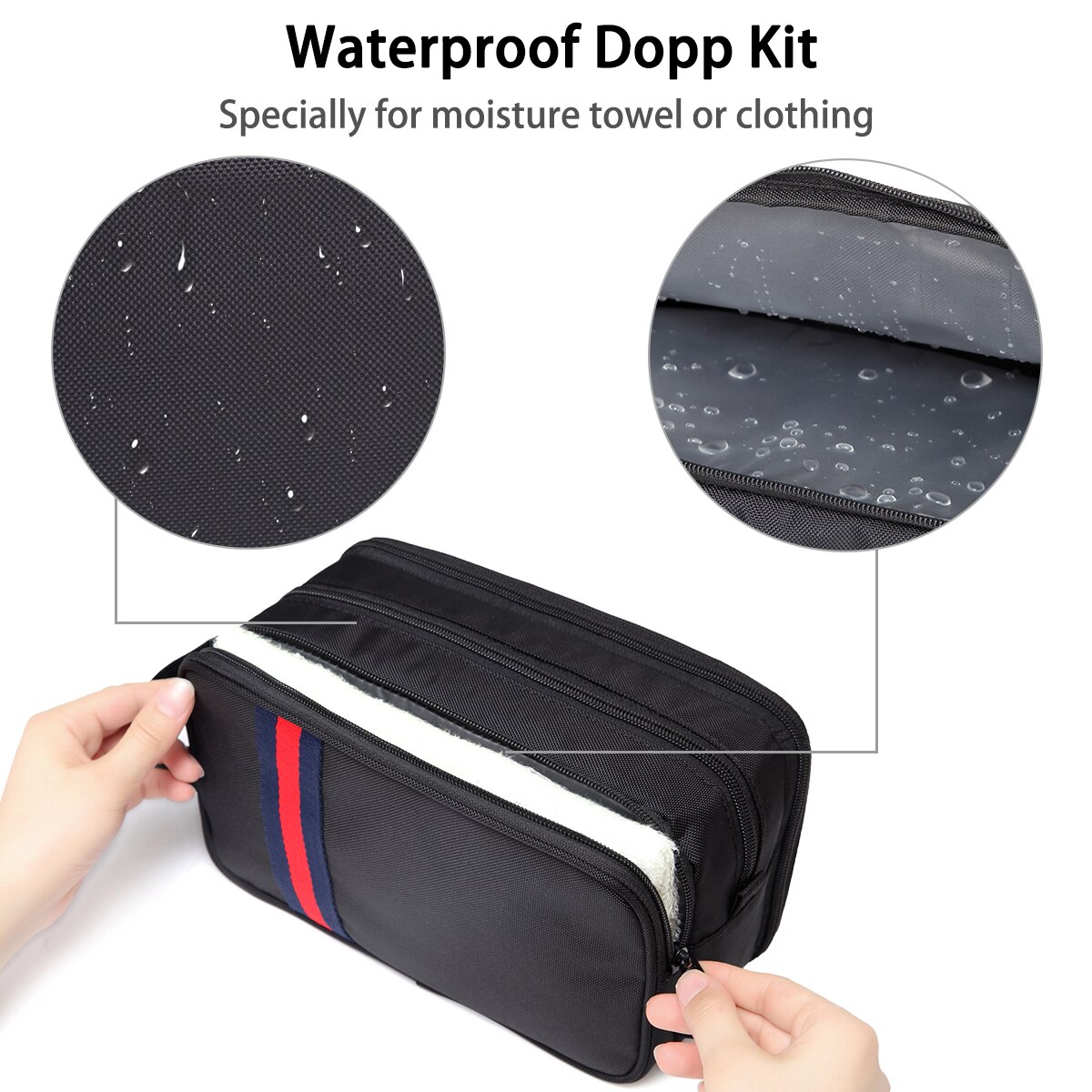 VASCHY Waterdichte Toilettas Mannen Vrouwen Reizen Opknoping Organizer Cosmetische Pouch Drie Compartimenten Dopp Kit