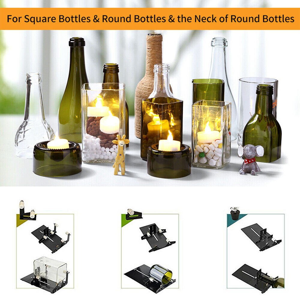 Glass Cutter Glass Bottle Cutter Cutting Tool Square And Round Wine Beer Glass Sculptures Cutter For DIY Glass Cutting Machine