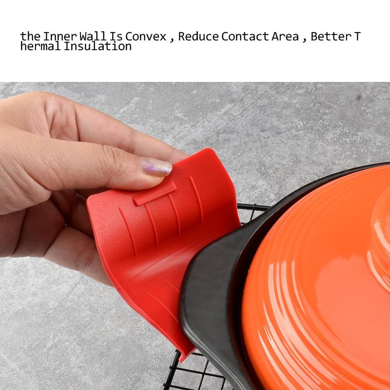 Couvercle de poignée de casserole en Silicone, outils chauds, Clip de plaque, Anti-brûlure, accessoires de cuisine épais, protège-oreilles