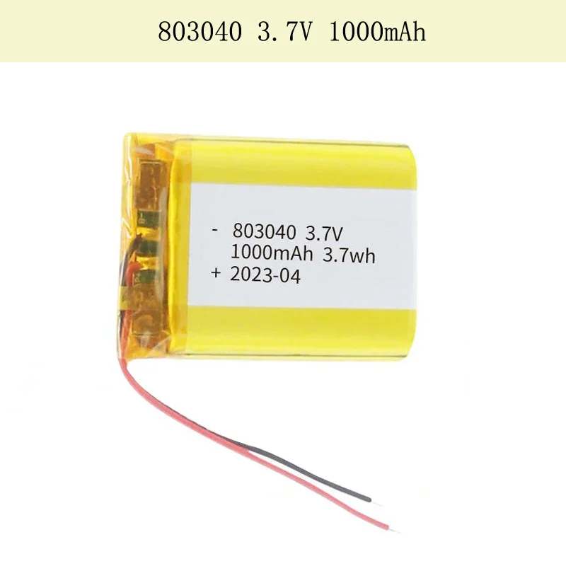 3.7V 1000mAh 803040 Akumulator litowo-polimerowy do zestawu słuchawkowego Bluetooth MP5 z kamerą i nawigacją GPS