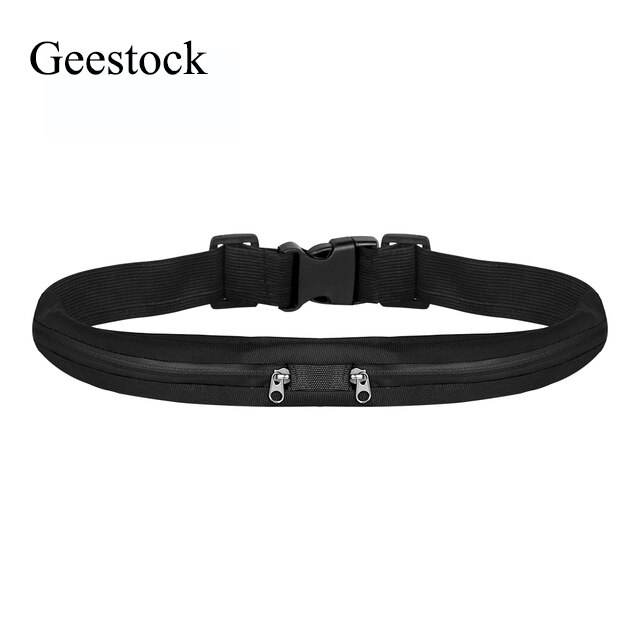 Geestock hardloop heuptas heuptas dames sport heuptas heren waterafstotend heuptasje deelbare heuptas jogging telefoonhoesje: Zwart