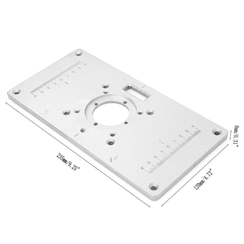 700C Aluminum Router Table Insert Plate + 4 Rings Screws For