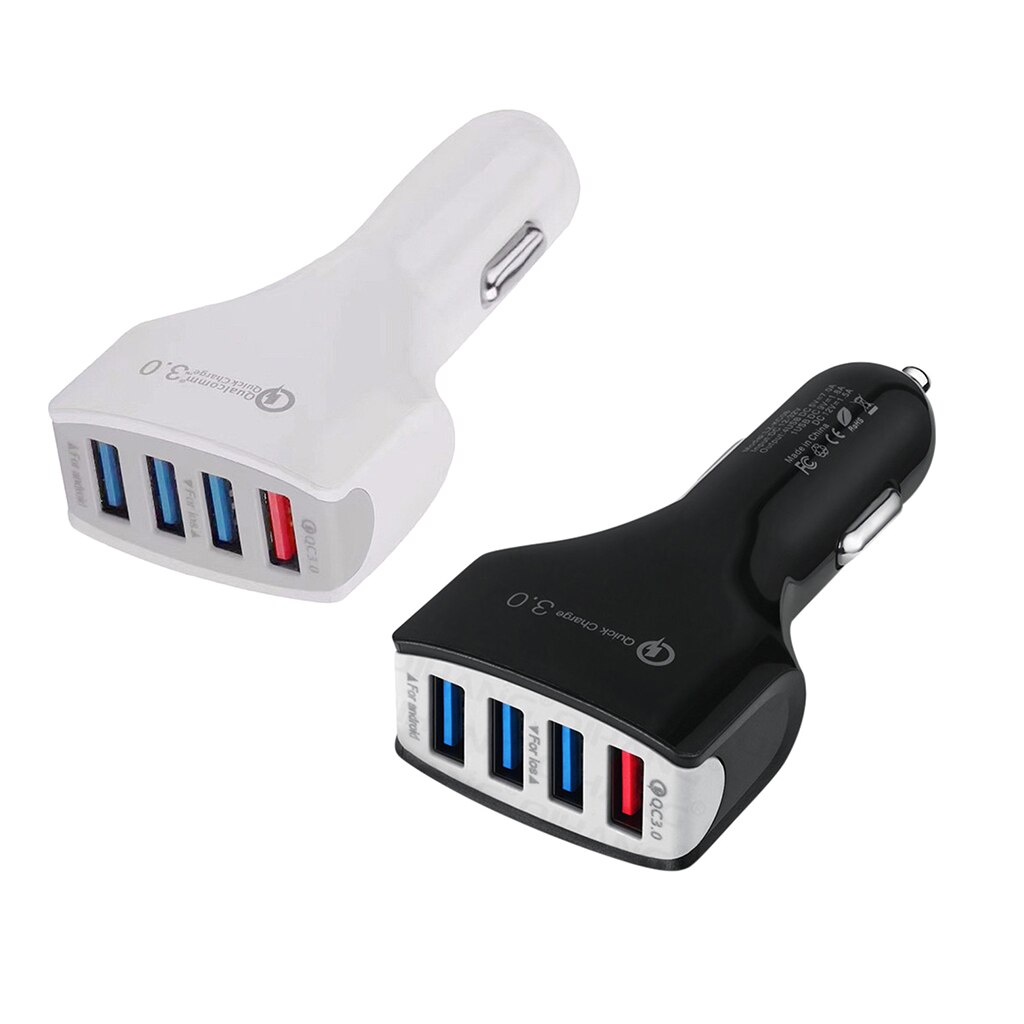 Auto usb snellader  qc3.0 4 poorten usb snelladen autolader