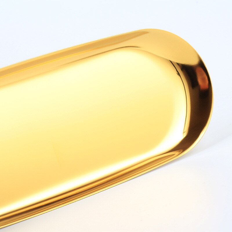 nordisch Gold Ablage Edelstahl Gebäck Platte Schmuck Metall Ablage Dekorative Kleine Schreibtisch machen-hoch Veranstalter