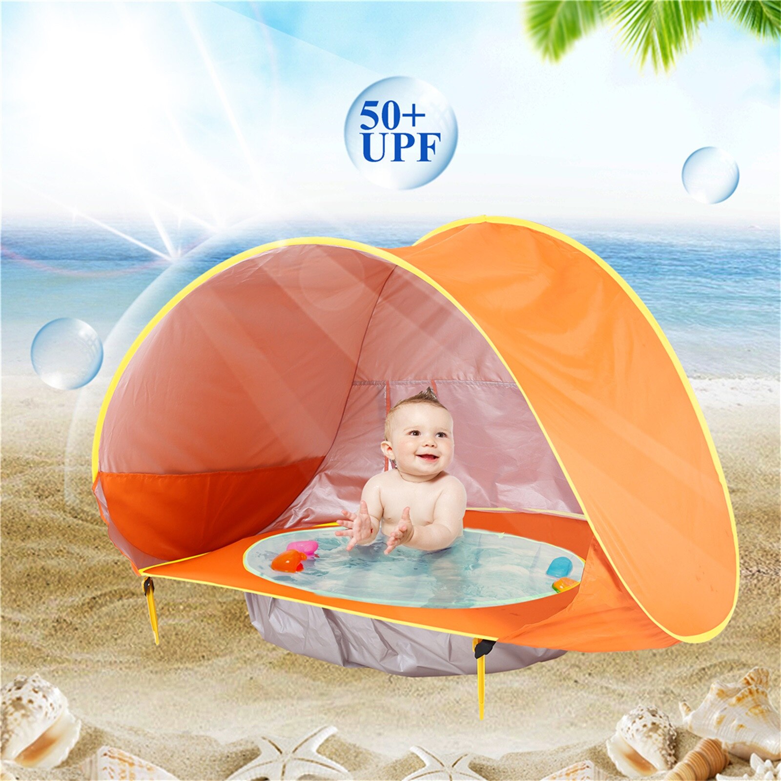 neue Baby Strand Zelt Mit Wasser Schwimmbad Aktualisierung Einfach Hochklappen Pop hoch Baby Zelt Tragbare draussen Camping Sonnenschirm Strand Zelt: Grün