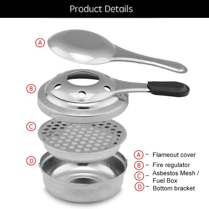 Mini Alcoholic Burner Outdoor Alcoholic Mini-Burner With Stainless Steel handle For Camping Picnic Barbecue pot, BBQ