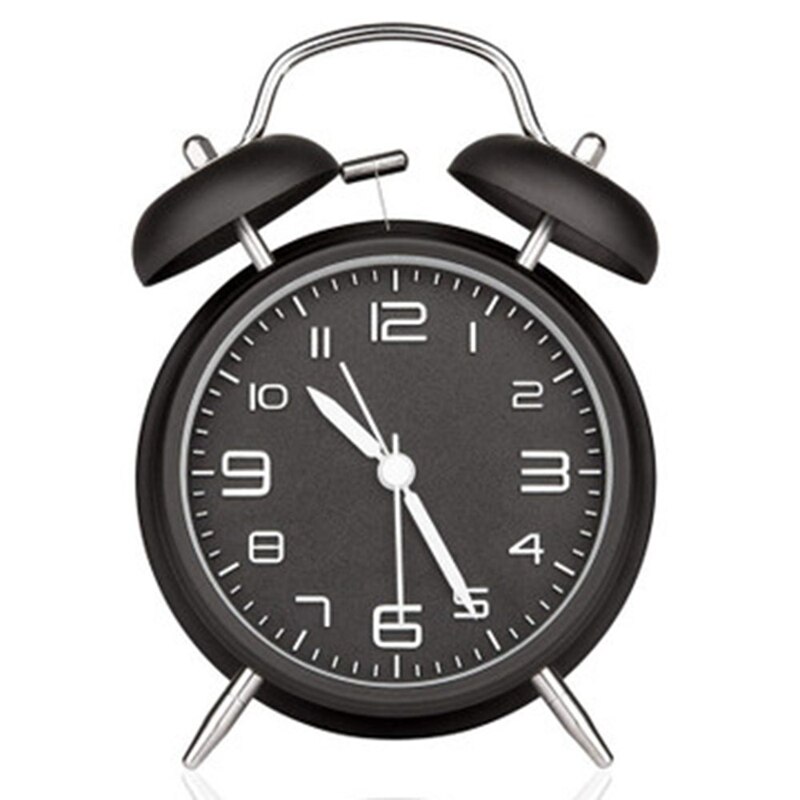 Retro Number Double Bell Ringing Alarm Clock Household Digital Clock Home Desk Table Decor Round Clocks: Default Title