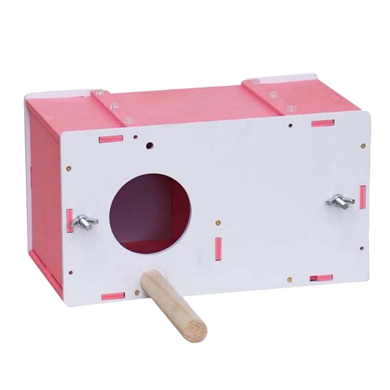 Pet Bird Breeding Box Parakeet Budgie Cockatiel Breeding Box Nest Box Nest Isolation Birdhouse: pink
