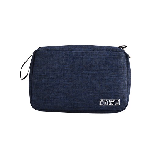 Women Men Travel Hanging Cosmetic Bag Makeup Necessary Toiletry Wash Organizer Beauty Vanity Make Up Pouch Luggage Accessories: Navy blue