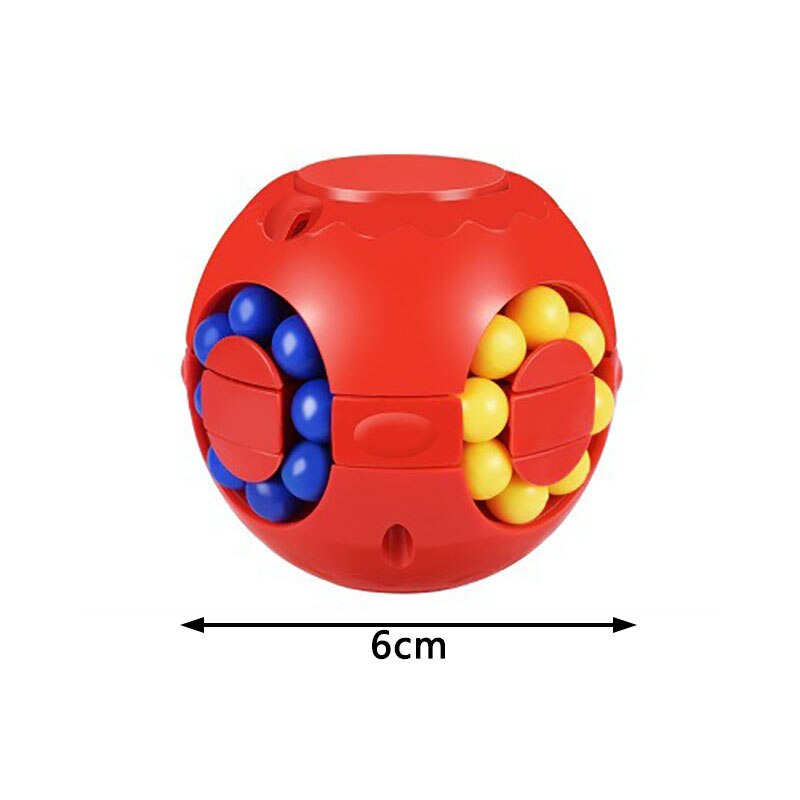 1Pcs Abs Stress Relief Speelgoed Magic Bean Roterende Kubus Stress Decompressie Speelgoed Voor Volwassenen Kinderen Educatief Magic Cube: Rood