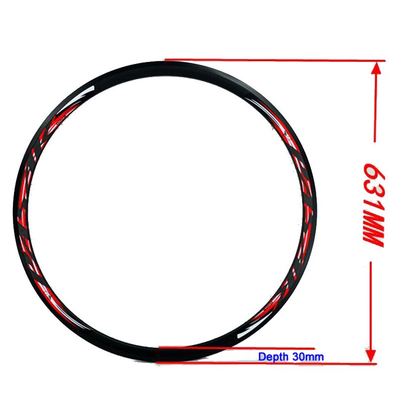 700C Road Bicycle Rims Road Bike Cycle 30mm Depth 19mm Width Bicycle Rims Aluminum Alloy Wheels Clincher Ring 20 24 Holes Matte