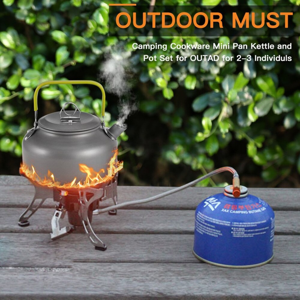 Outdppr Camping Mini Pan Ketel Pot Set voor OUTAD 2-3 Individuen Lichtgewicht Draagbare Aluminium Non- stick Kookgerei Set