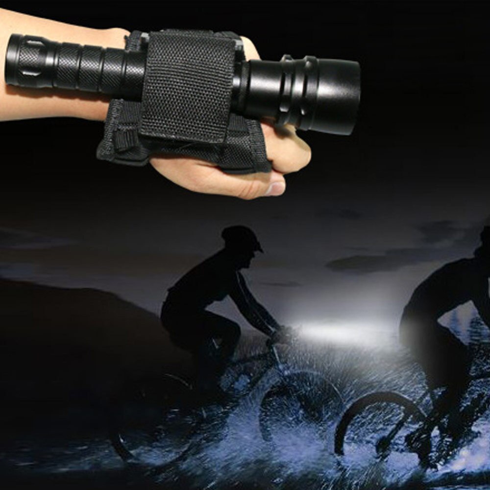 Udendørs undervands scuba buceo dyk led lommelygte holder blød sort hånd arm mount håndledsrem handske praktisk