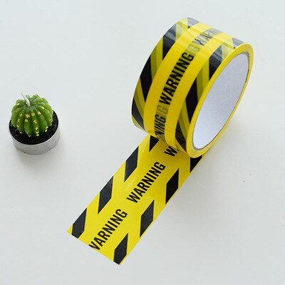 1 Roll Warning Tape Yellow BlackStripe Barricade Caution Work Safety Adhesive Tapes DIY Sticker For Mall Store Factory 48mm*25m