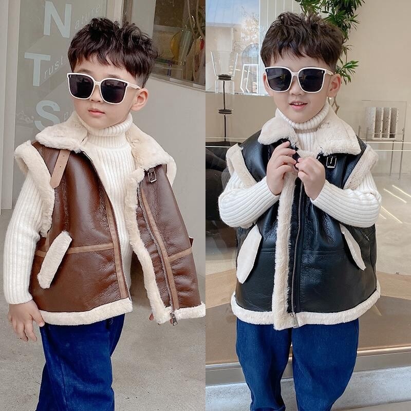 Novo menino jaquetas colete de couro crianças casacos moda crianças outerwear primavera outono 2022-020