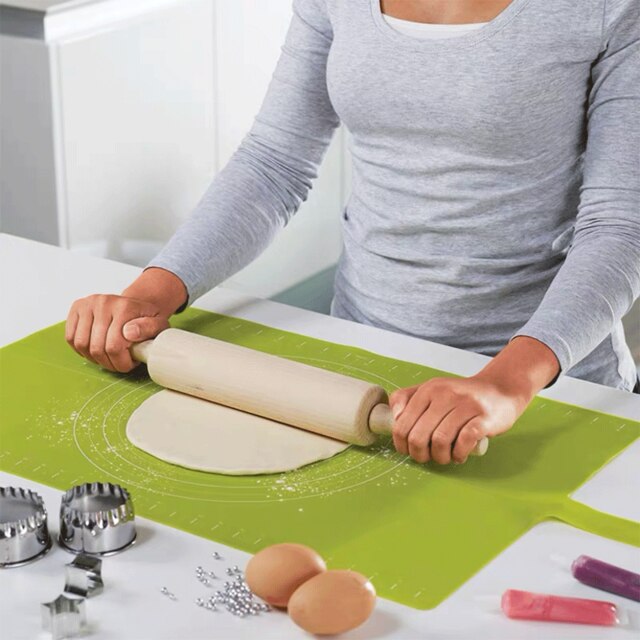 Joseph joseph Food Grade Silicone Kneading Mat Baking Mat With Scale Pizza Pastry Dough Tools Non-stick Rolling MatKitchen Suppl: green