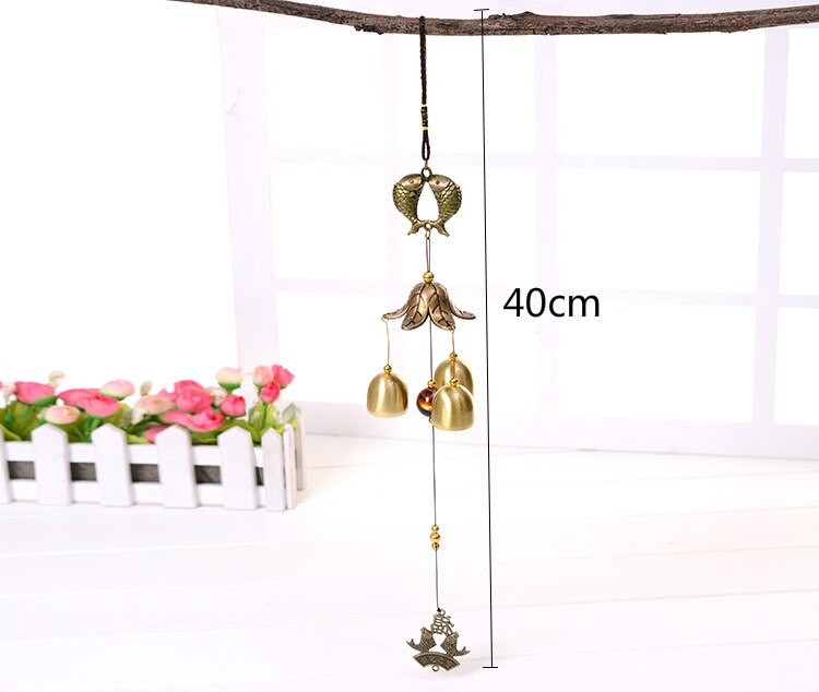 1Pcs Antique Wind Chime Copper Yard Garden Outdoor Living Decoration Metal Wind Chimes Outdoor Chinese Oriental Lucky Metal Win