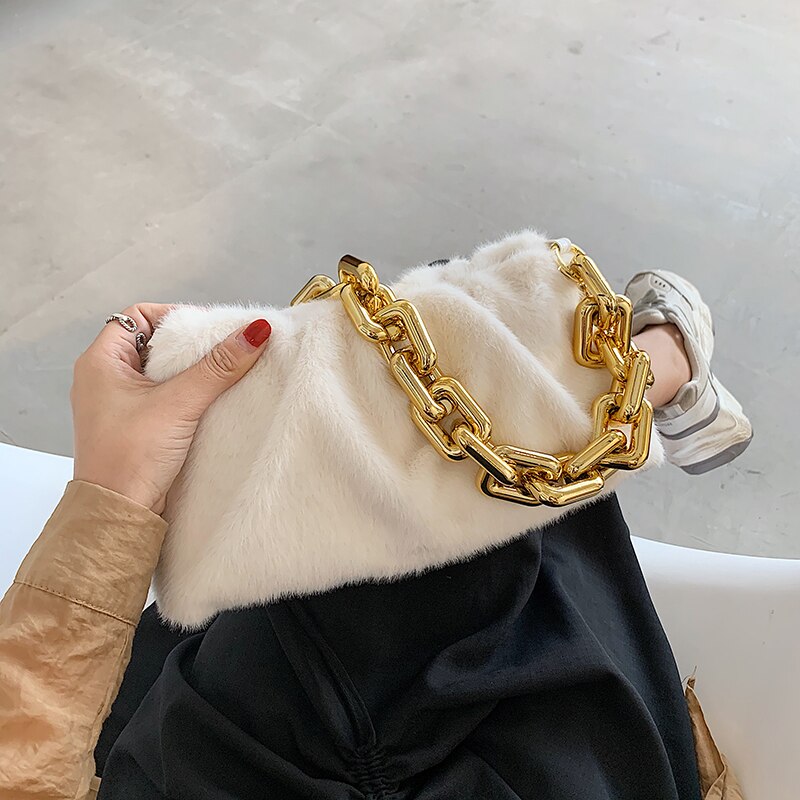 Bolso de mano de piel falsa para mujer, bolsa de mano femenina de , Estilo clásico