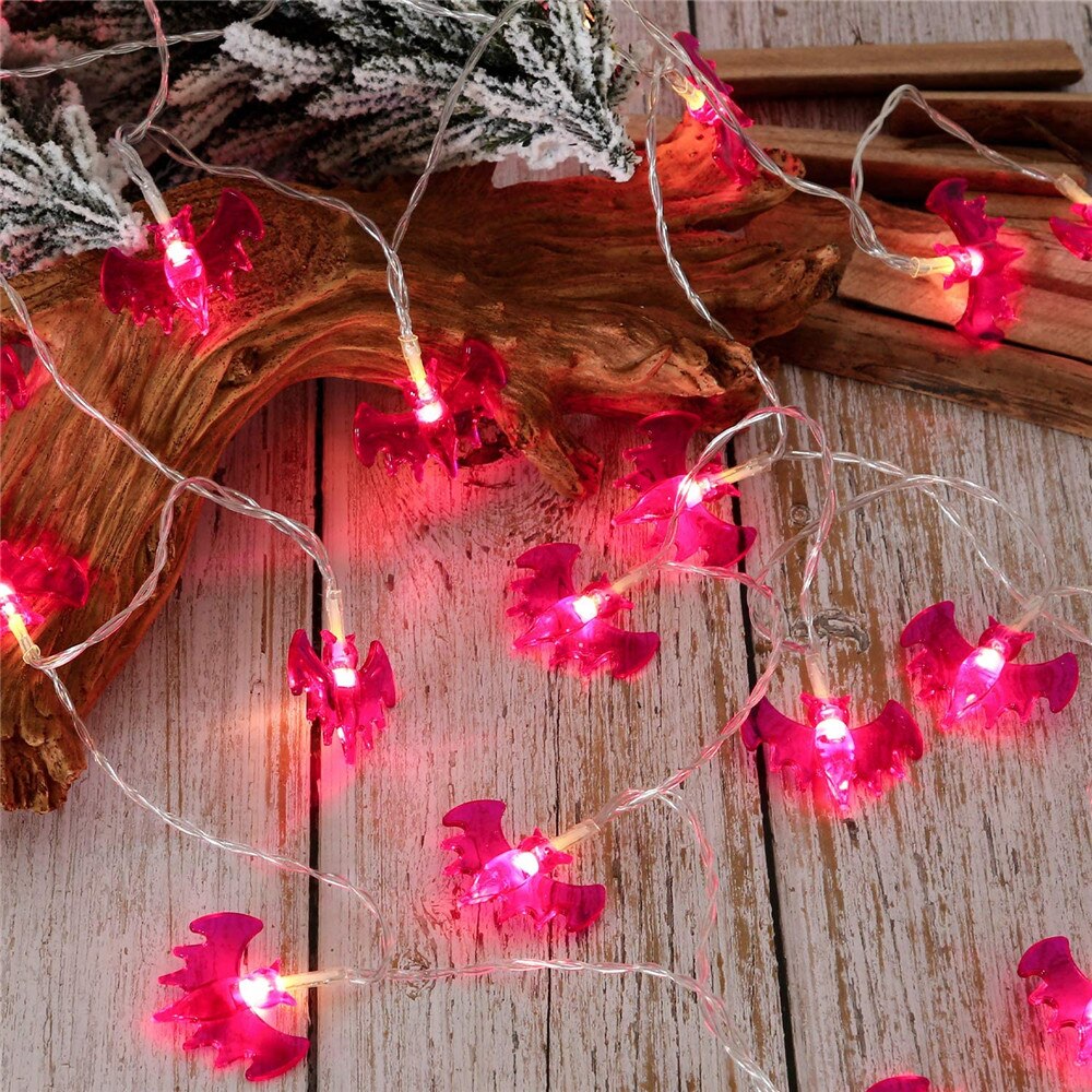 Solar Powered 20/30/50 LED Bat String Lights DIY Hanging Horror Halloween Decoration Lights for Outdoor Halloween Party Xmas: Purple / Solar 5M 20leds