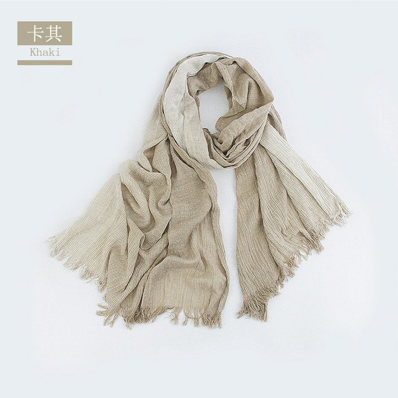 Unisex Men Women Ombre Shawl Spring Summer Cotton Blend Gradient Scarves Hijab Casual Male Scarves Crinkle Global Scarf YG367: YG36702