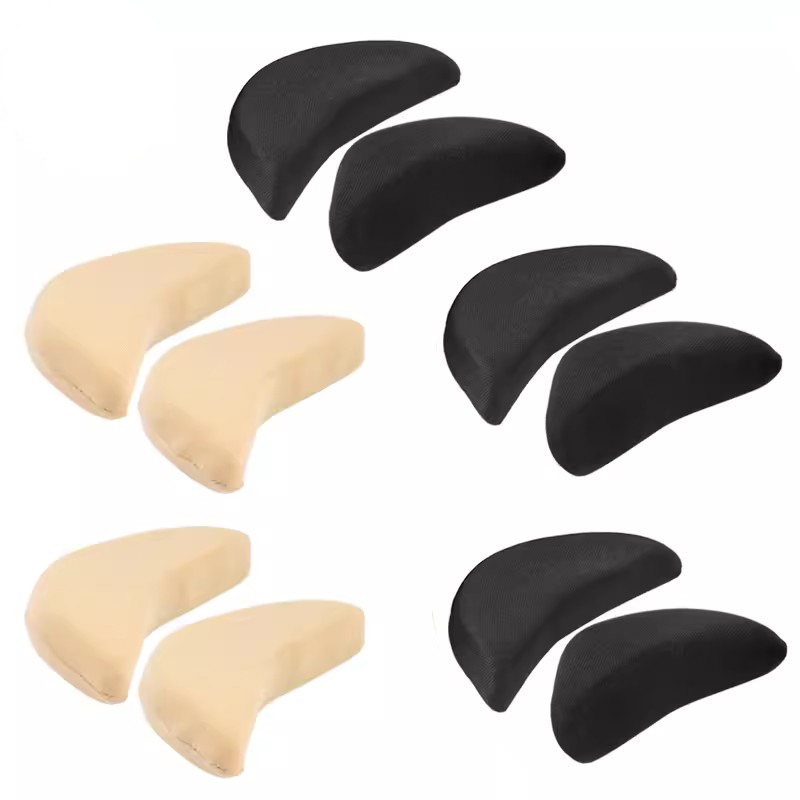 10 Uds. Almohadillas de esponja para el antepié, almohadillas de ajuste para reducir el tamaño del zapato, alivio del dolor, plantillas de relleno de tacón alto, almohadilla para el enchufe del dedo del pie del antepié: YELLOW