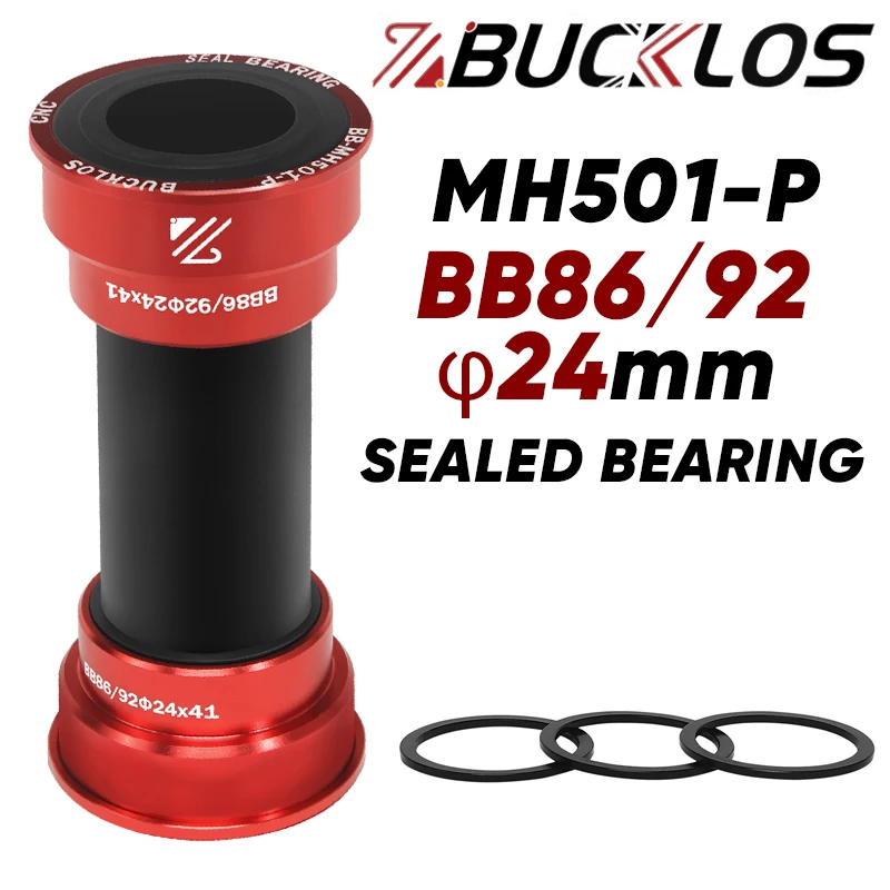 BUCKLOS Bike Pressfit Bottom Bracket BB86/92 Road Mountain Bike Bottom Bracket Sealed Bearing 24mm Ultralight Bicycle BB Parts: Yellow