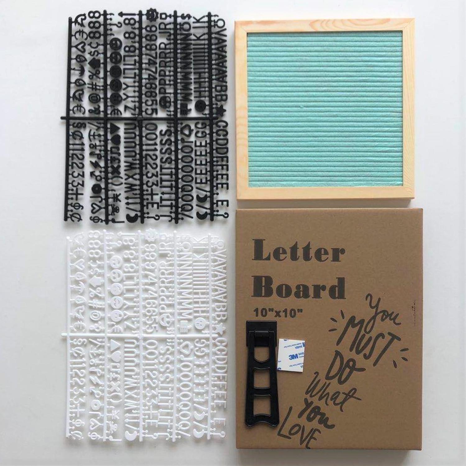 Felt Letter Board Wooden Frame Message Board Letter Changeable Symbol Bulletin Presentation Office Home Decorative Boards Crafts: bohe