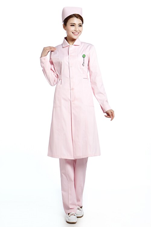 Frauen labor Mantel medizinische Uniform apotheke arbeitskleidung schönheit Salon kleid langarm zahnarzt Mantel: Rosa / S