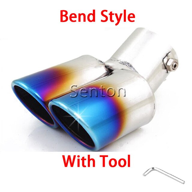 1pcs Car Twins Rear Exhaust Tip Muffler Tail Pipe Throat Modification For Kia Rio Soul Forte Accessories: 4