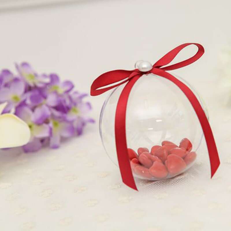 1 Pc Acrylic Ball Clear Plastic Ball for Flower Preservation Container Candy Box Transparent Hollow Sphere Hanging Decor P50