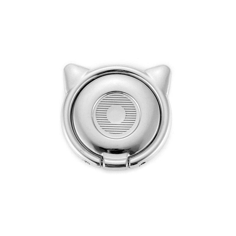 Universal 360 Grad Nette Katze Finger Ring Grip Handy Ständer Halter Halterung Unterstützung Für IPhone Xiaomi Mi10 Huawei Samsung: Silber