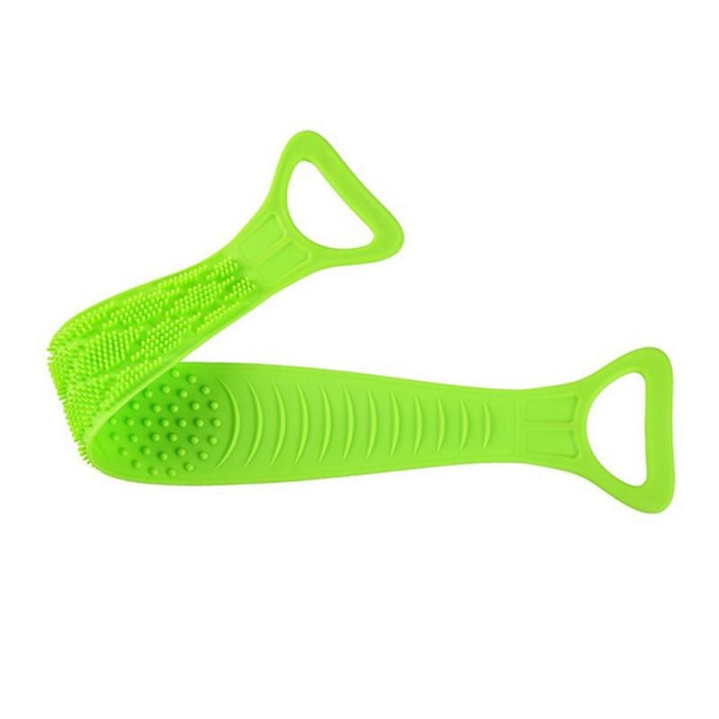 Siliconen Wrijven Handdoek Lange Badhanddoek Pull Back Strap Wassen Scrubber Scrub Siliconen Wassen Bad Borstels Sponzen Scrub: green