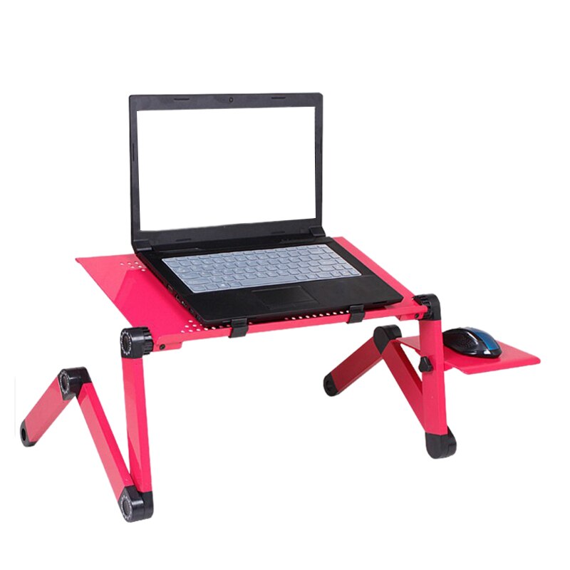 360 degrés en aluminium ajuster la hauteur ordinateur Portable ordinateur Portable Table de bureau + ventilateur de refroidissement + tapis de souris ergonomique Portable TV lit bureau d'ordinateur Portable