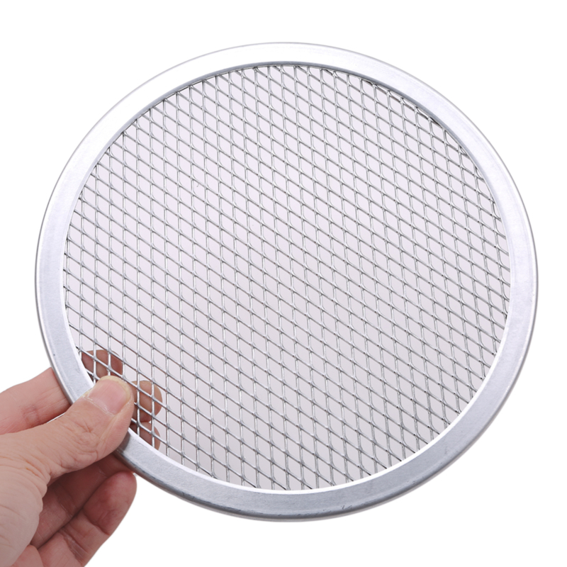 Pizza Pan Baking Tray For Pizza Aluminium Flat Mesh Pizza Oven 8/9/10/12 Inch Pizza Tray Mold Bakeware Tools: 9