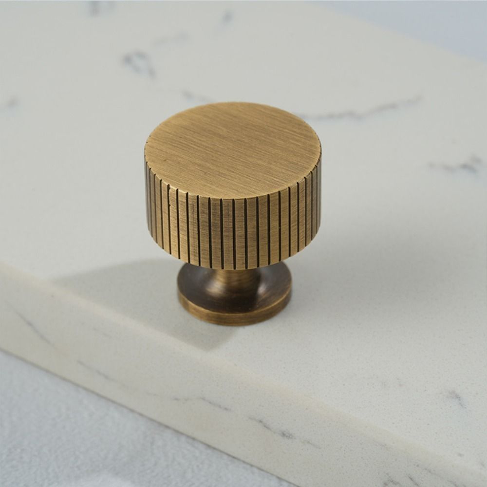 Bronze Bronze Cabinet Handles Antique Door Knobs Solid Brass Knurled Handle T-bar Wardrobe Pulls Furniture Door Pull Kitchen: Gold Brush