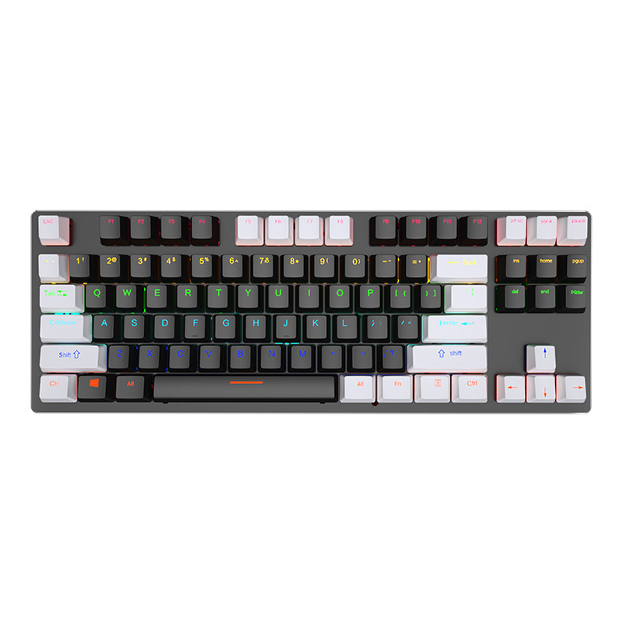 Podświetlana klawiatura mechaniczna do gier zestaw dla graczy RGB PC USB przewodowa klawiatura klawiatura ergonomiczna klawiatura komputerowa Mini Teclado: Granatowy