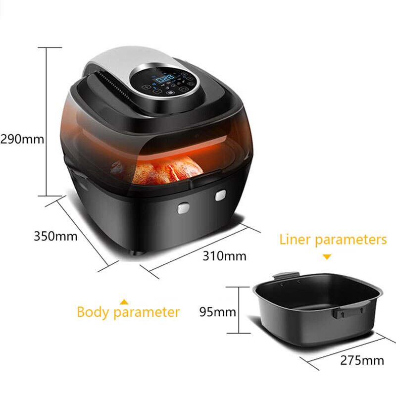 Multifunctional Air Fryer Oil-free Smart Healthy Fryer Pizza Oven Smart Touch LCD Electric Fryer KB3501-1 Kitchen Cooking EB
