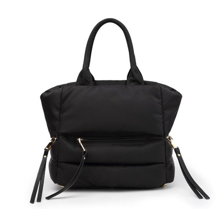 2020 novo inverno espaço de algodão bolsa feminina casual totes saco para baixo pena acolchoado senhora ombro saco sac a mian crossbody: black / 27cm 23cm 16cm