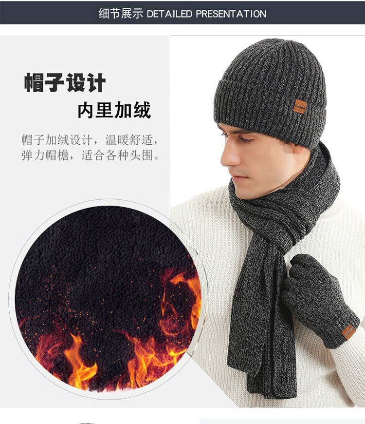 Écharpe épaisse en laine tricotée pour homme, costume , couleur mixte, trois , automne et hiver
