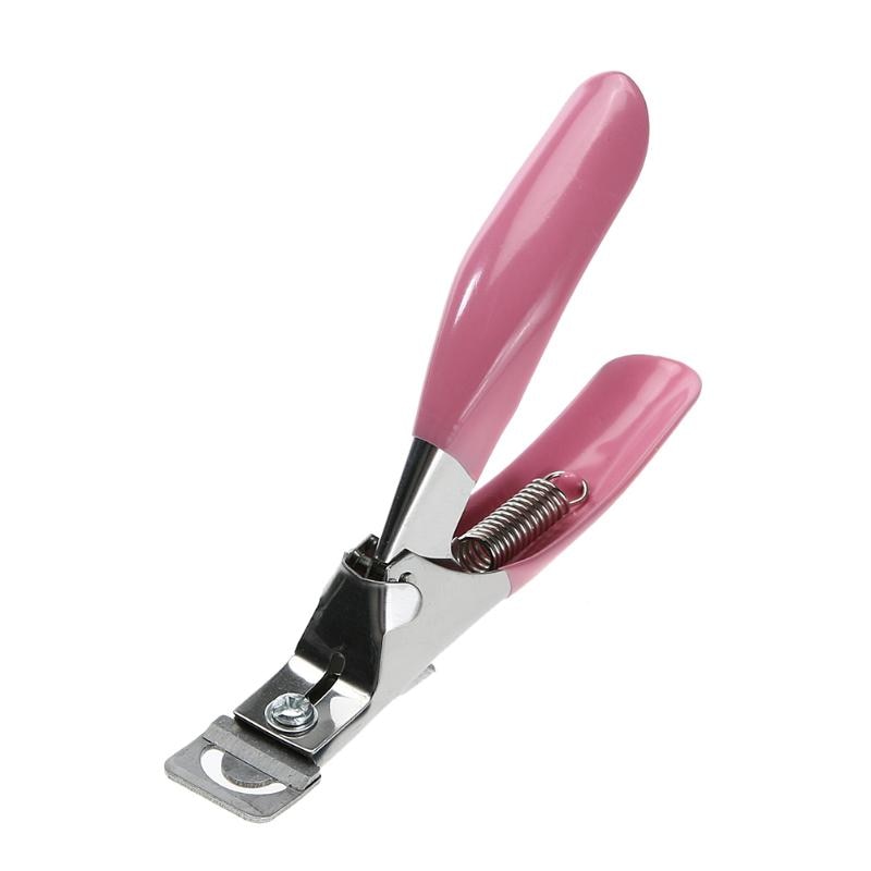 1PC Pink U Shape Nail Cutter Stainless Steel Manicure Nail Clipper False Nails Cutting Tool Trimmer Cutter