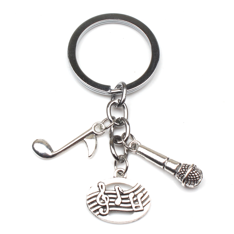 Music Teacher Keychain Music Key Ring Pianist Music Microphone Notes Handmade Guitar Jewelry Do Your Favorite Souvenirs